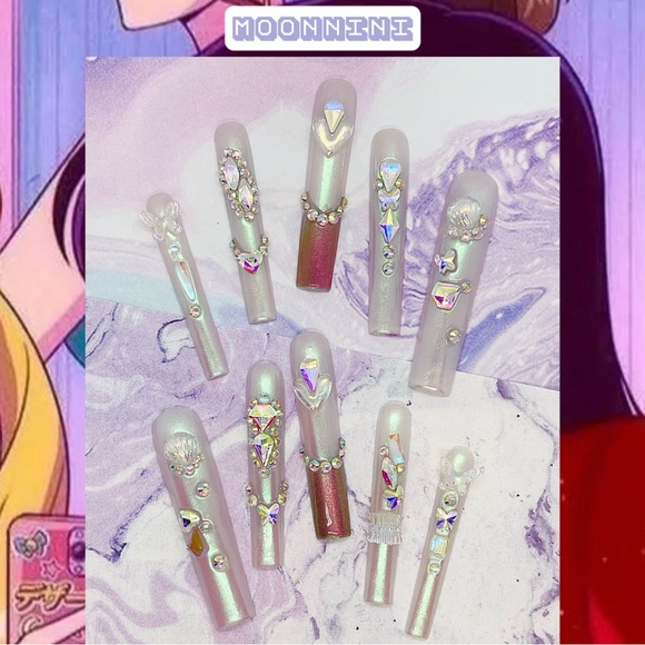 MOONNiNi XL handmade press on nails w/toolkit - Picture 2 of 9